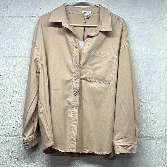 NEW rachel paige cotton button down SIZE SMALL OVERSIZED - Picture 1 of 3